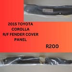 2015 Toyota Corolla Right Front Fender Cover